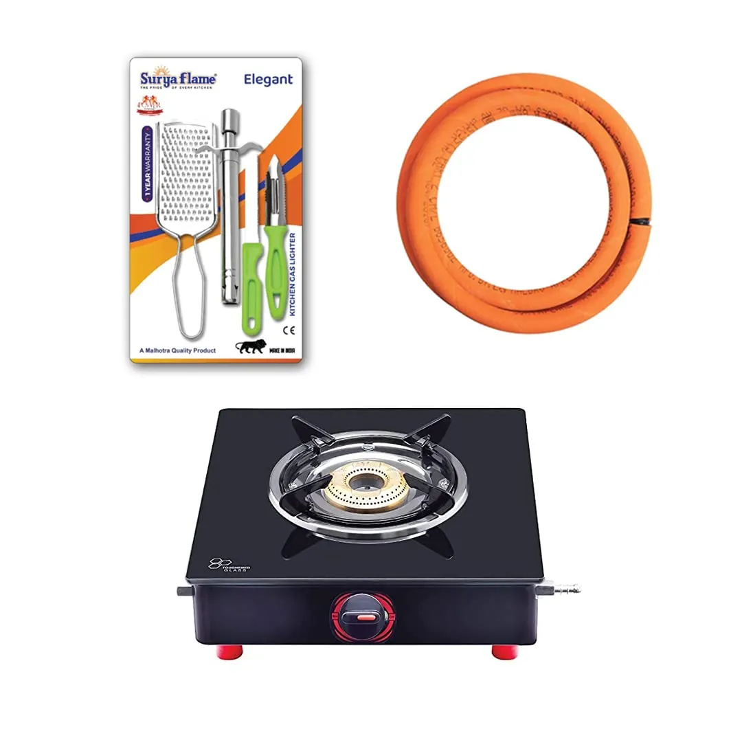 1 SF LPG STOVE 1B SMART MS NA|1 SF HOSE PIPE 1.5 MTR..|1 SF SPARK LIGHTER - CHROME (..