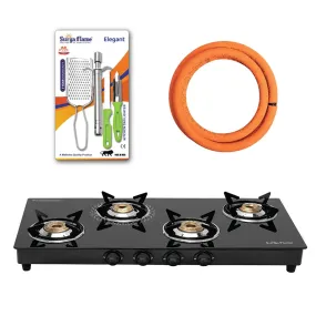 1 SF LPG STOVE 4B LIFES..|1 SF HOSE PIPE 1.5 MTR..|1 SF SPARK LIGHTER - CHROME (..