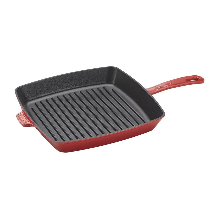 12" Cast Iron Square Grill Pan - Cherry