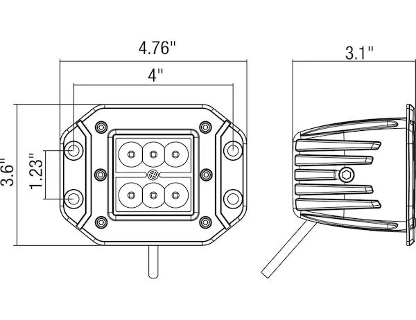 1492138 - RECESSED 3 INCH WIDE SQUARE LED FLOOD LIGHT