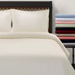 300 Thread Count Cotton Breathable Solid Duvet Cover Set