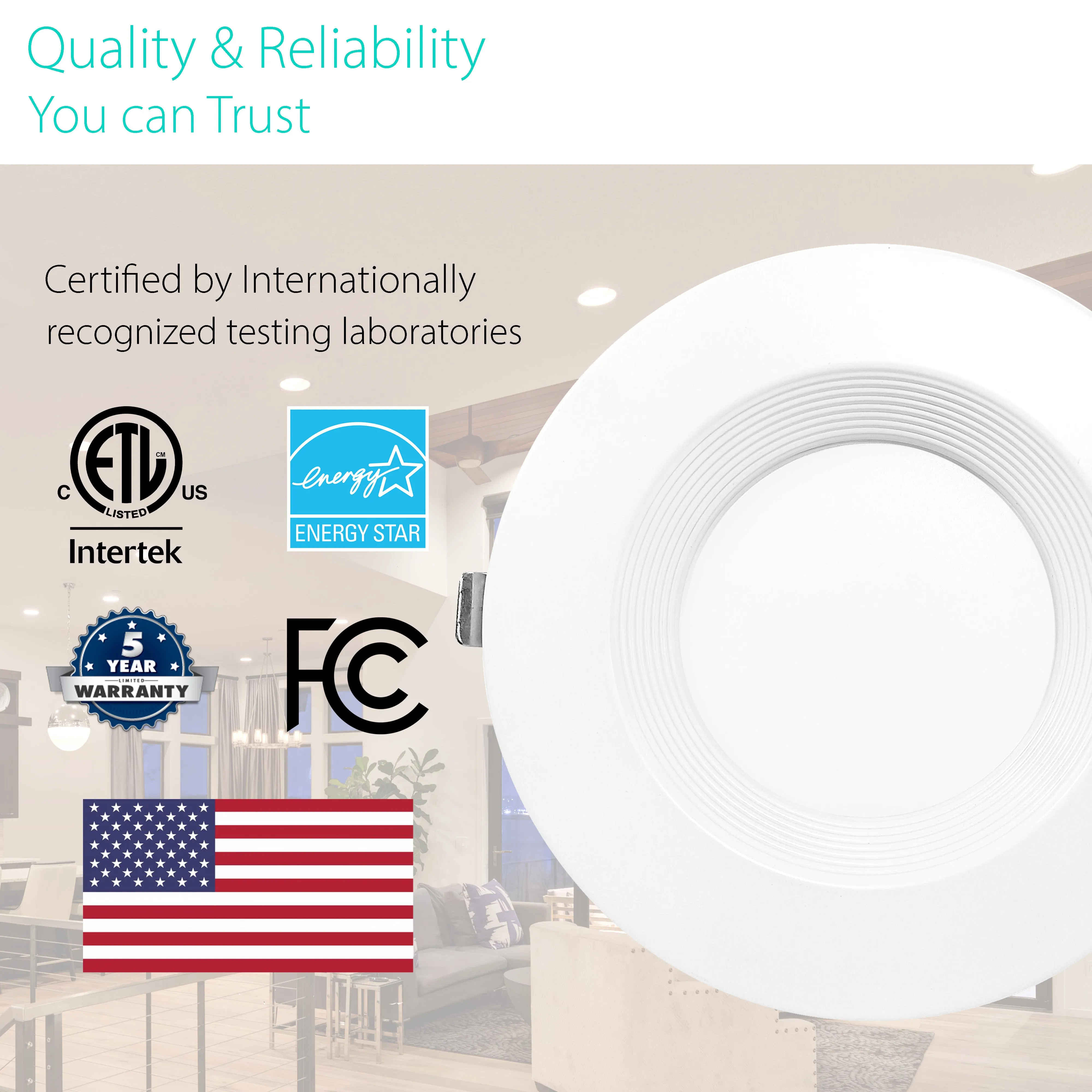 3BRIX 6" 15W Recessed Downlight - 1100lms - Integrated J-Box