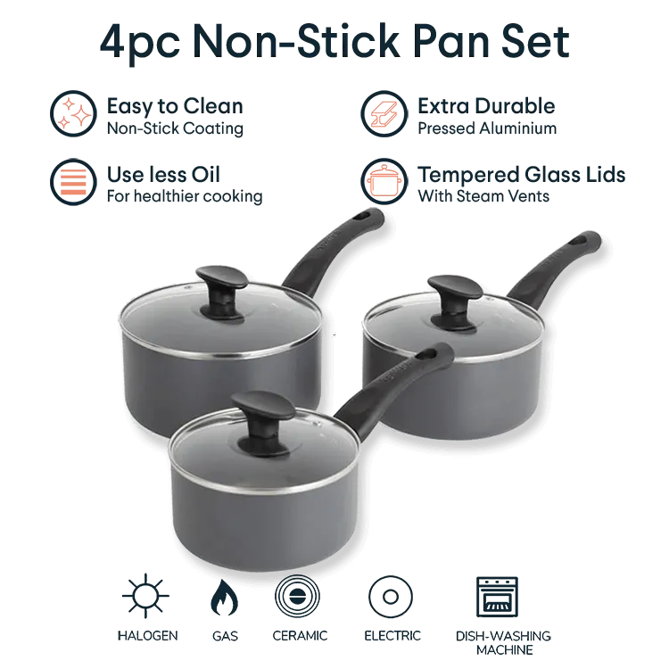 3pc Non-stick Saucepan Set