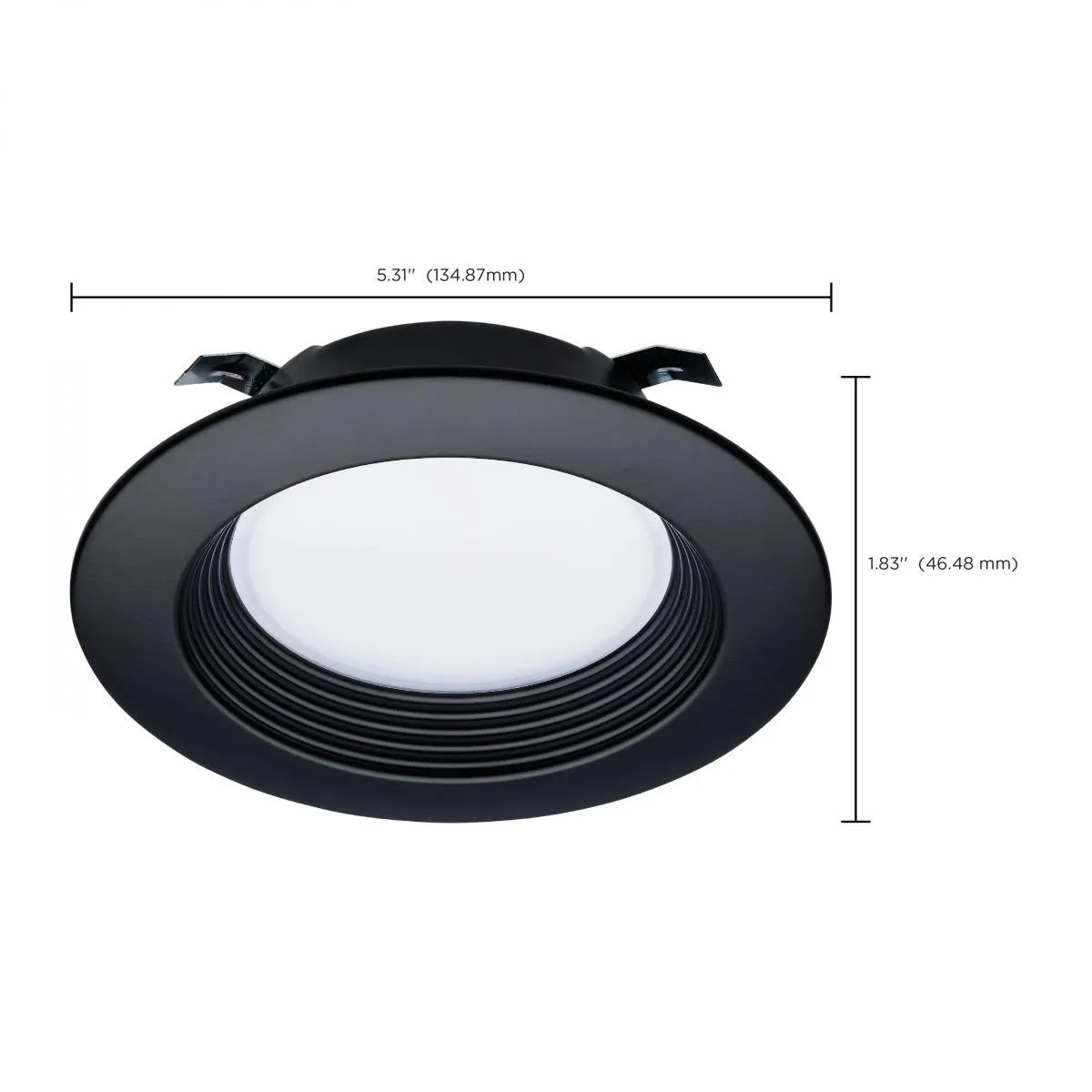 4 inch Retrofit LED Can Light, 7 Watts, 600 Lm, Selectable 2700K to 5000K, Black Baffle Trim