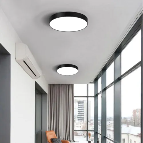 40cm 24W LED Ceiling Light, Round 2050 Lumens, Black Oyster Lamp