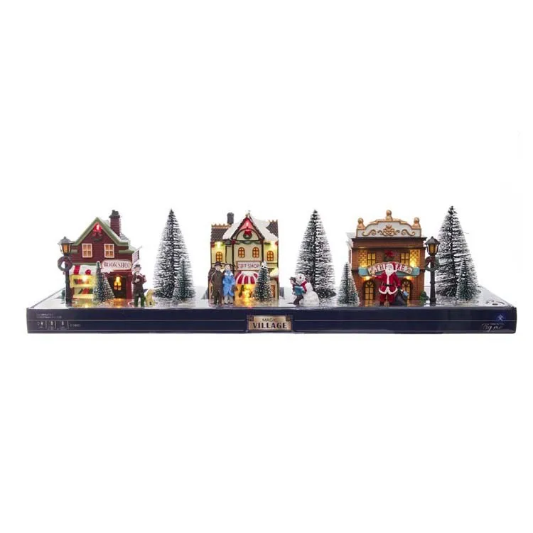 5.5" Battery-Operated LED Lit Christmas Village, 17-Piece Set