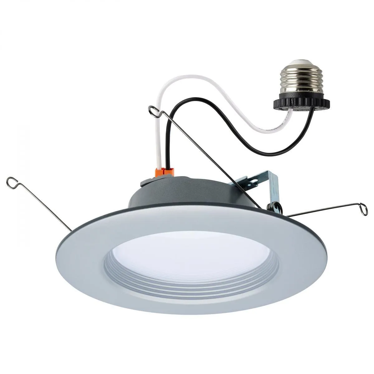 5/6 inch Retrofit LED Can Light, 9 Watts, 800 Lm, Selectable 2700K to 5000K, Nickel Baffle Trim