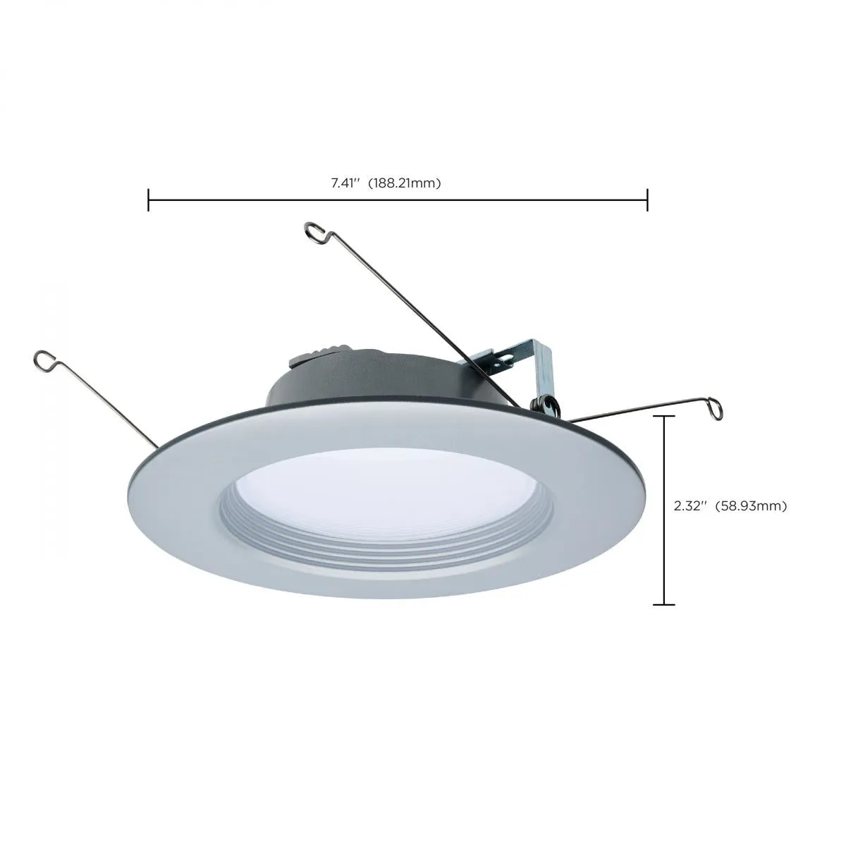 5/6 inch Retrofit LED Can Light, 9 Watts, 800 Lm, Selectable 2700K to 5000K, Nickel Baffle Trim