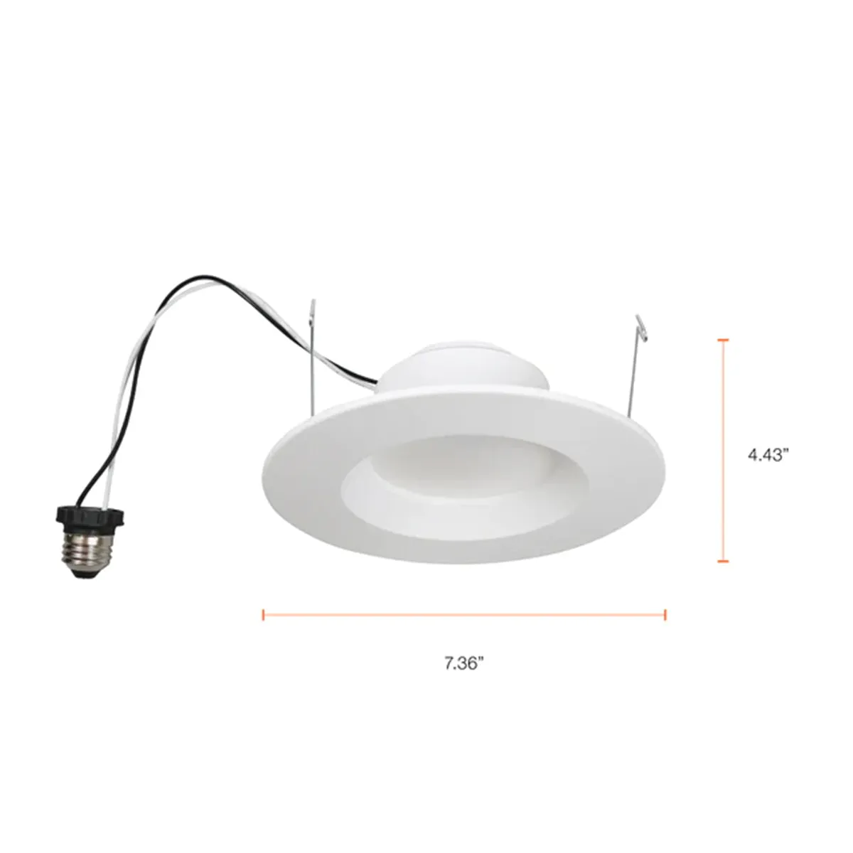 5/6'' Recessed LED Can Light, 700 Lumens, 65W Equal, 3000K, Smooth White Trim