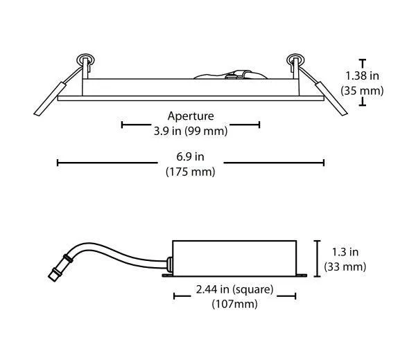 6 in. Square Aged Copper Flat Panel LED Downlight in 4000K