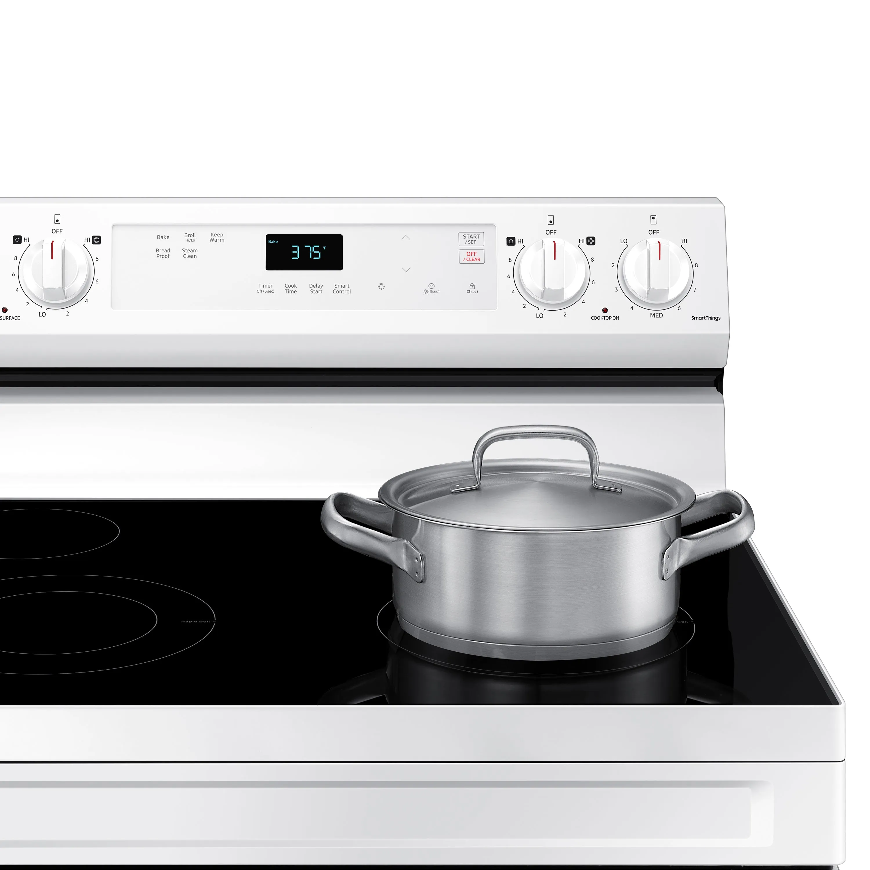 6.3 cu. ft. Smart Freestanding Electric Range with Steam Clean in White - (NE63A6111SW)