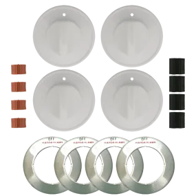 8234 Universal 4-Pack White Replacement Knob Kit Gas Stove  Range Kleen