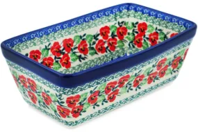 8" Loaf Pan 8" - Red Pansy