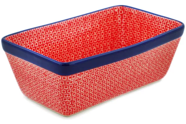 8" Loaf Pan 8" - Red Squares