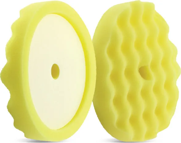 8" Med Cut Yellow Recessed Foam Buff Pad