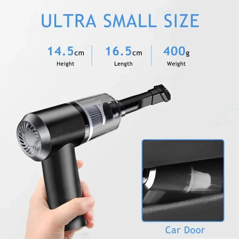 9000pa Car Vacuum Cleaner Mini Gun style Cleaner Cordless 120W-Cordless Car Vacuum Cleaner