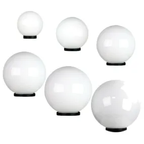 Acrylic Post Top Sphere Light Opal Finish in 6 Sizes 200mm-500mm