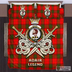 Adair Tartan Bedding Set with Clan Crest and the Golden Sword of Courageous Legacy