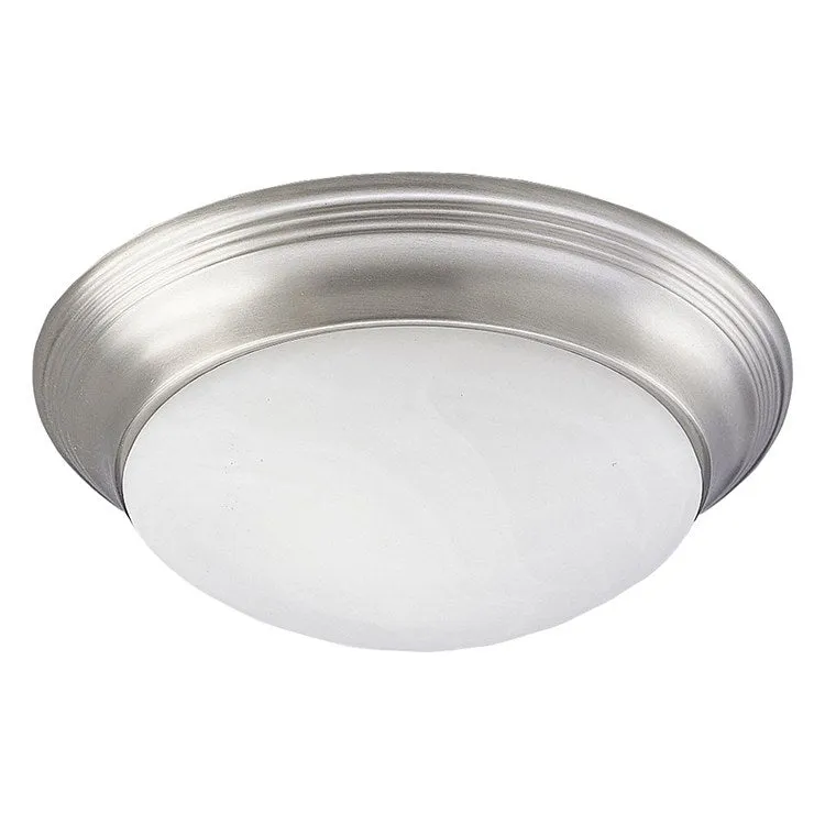 Alabaster Glass Three-Light Flush Mount Ceiling Light