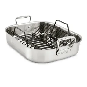 All-Clad Stainless Steel Roaster with Rack - Large 16 x 13"