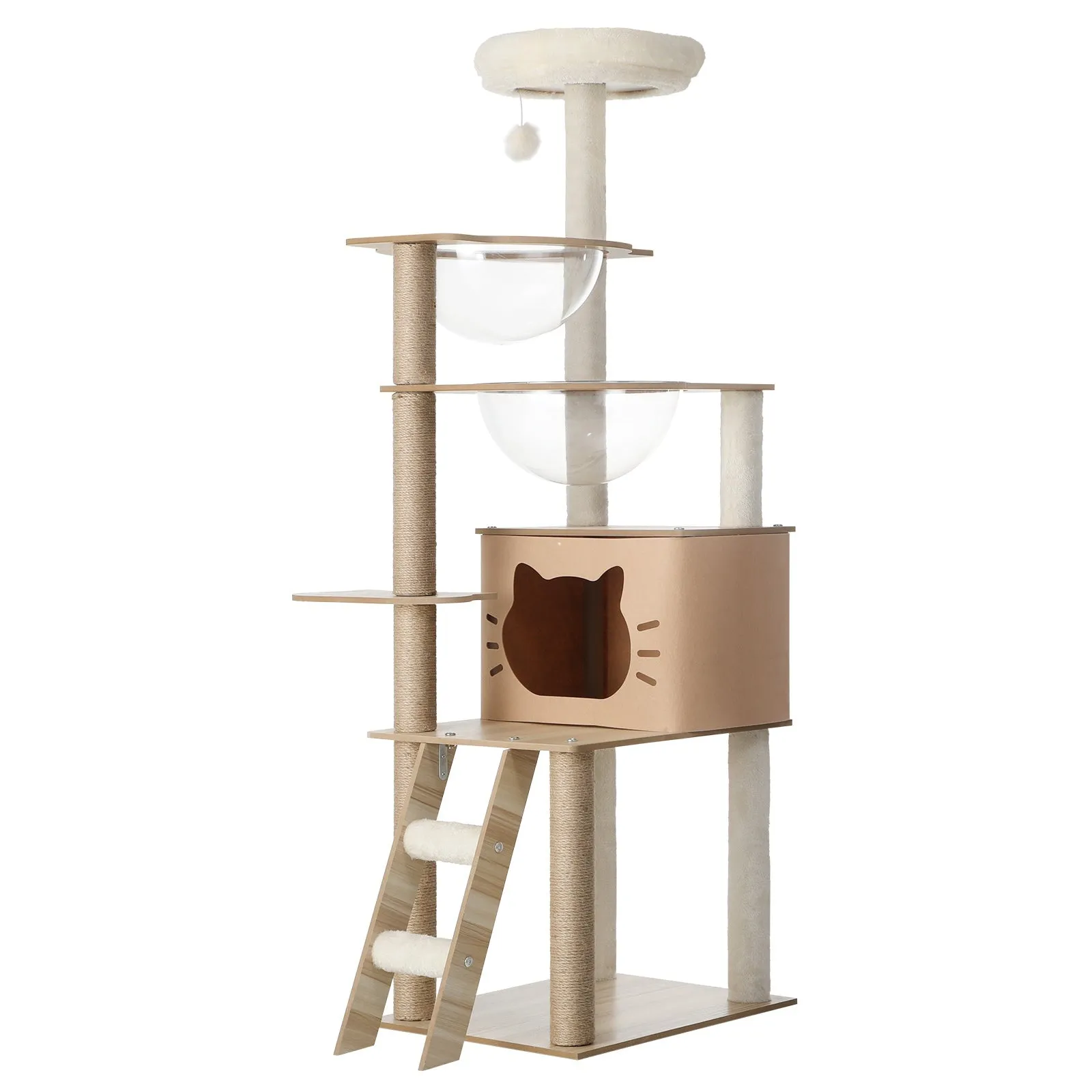 Alopet Cat Tree Tower Scratching Post Wood Scratcher Condo Detachable House