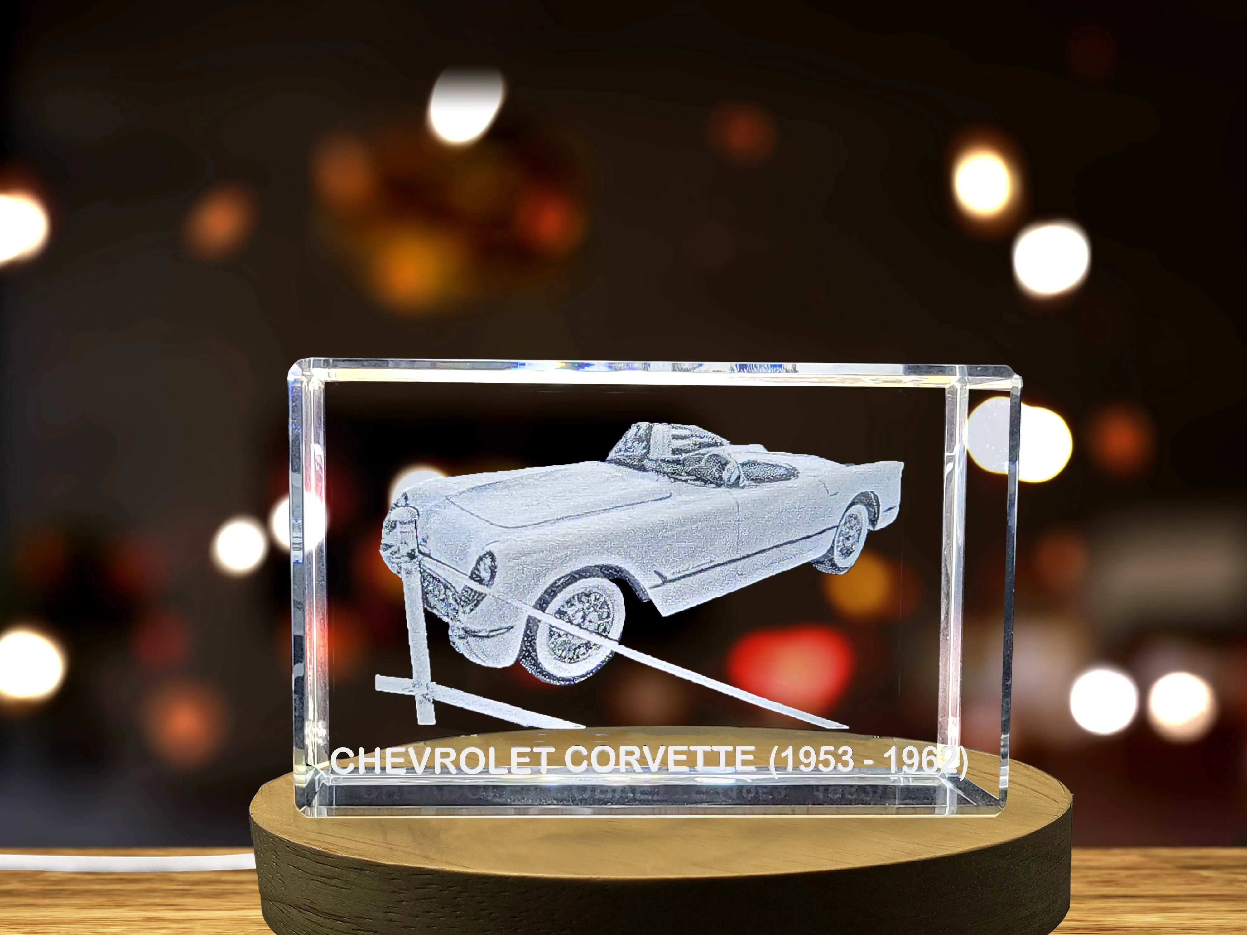 American Legend: Chevrolet Corvette (1953-1962) - 3D Engraved Crystal Tribute