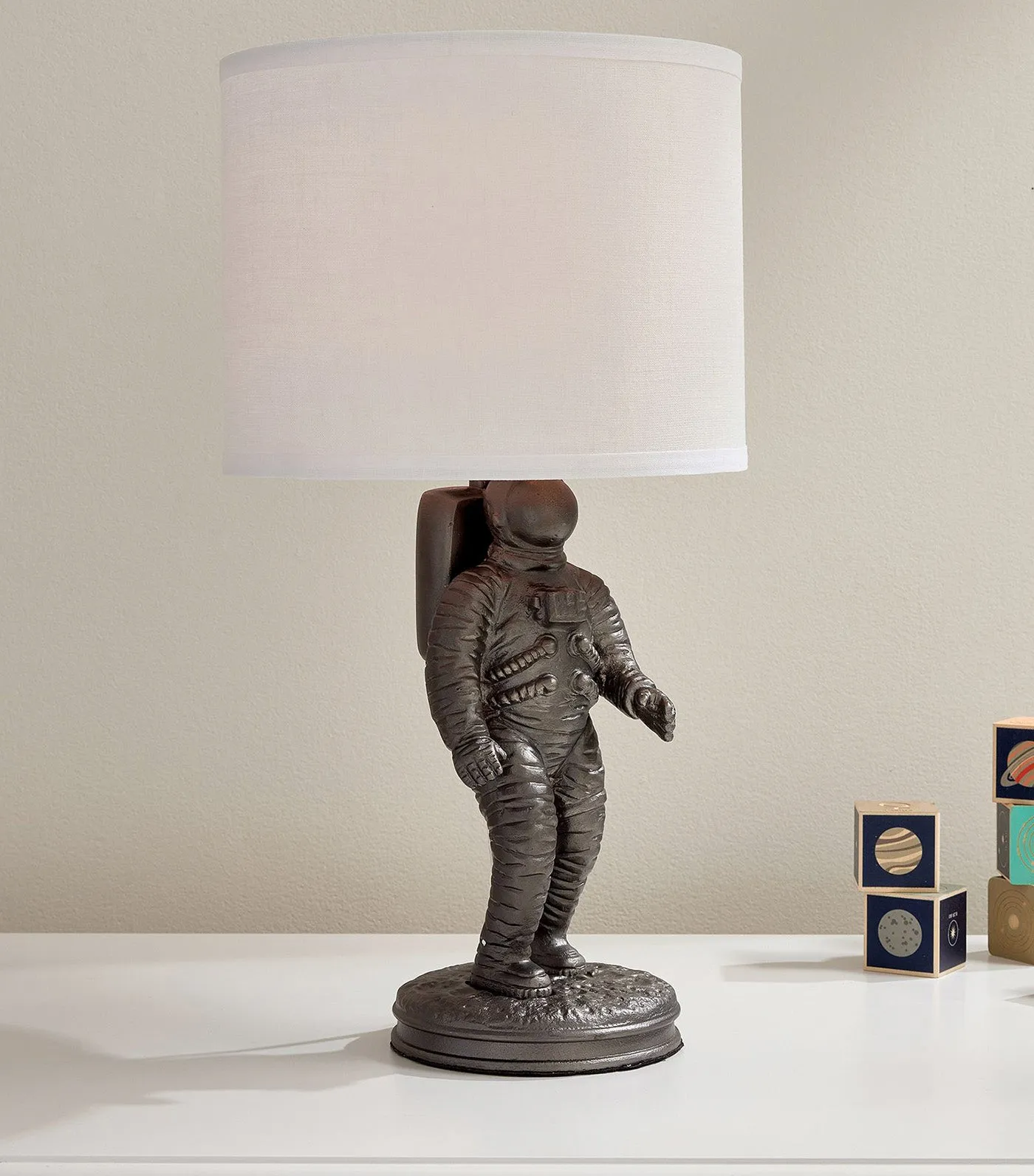 Astronaut Lamp Antique Pewter/White