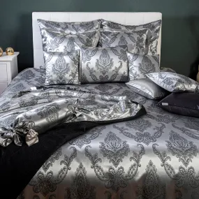 Avianos Black Pure Mulberry Silk Complete Bed Set