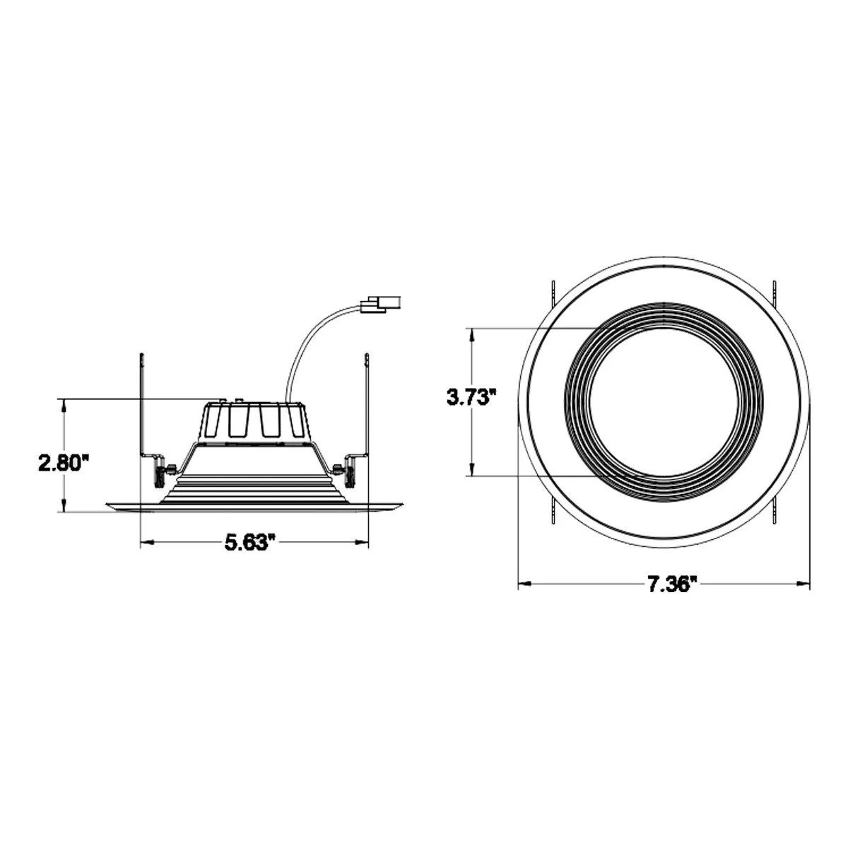 Aviva 6" LED Recessed Can Light, 8W|10W|14W, 1200 Lumens, Selectable CCT, Baffle Trim