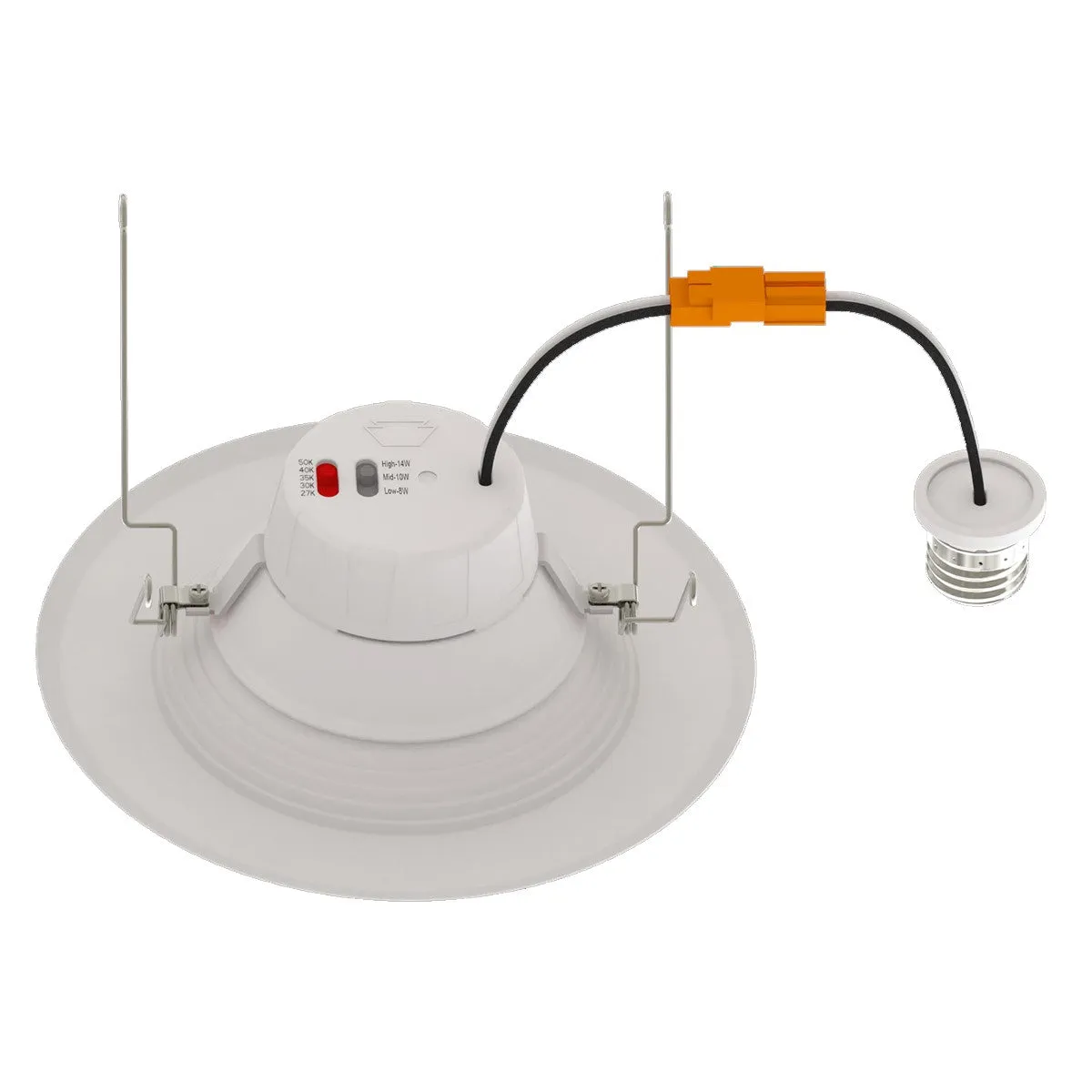 Aviva 6" LED Recessed Can Light, 8W|10W|14W, 1200 Lumens, Selectable CCT, Baffle Trim