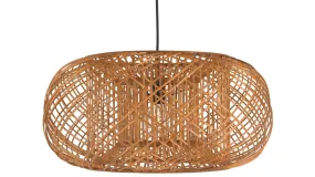 Bamboo Crisscross Pendant Lamp, Rustic Brown