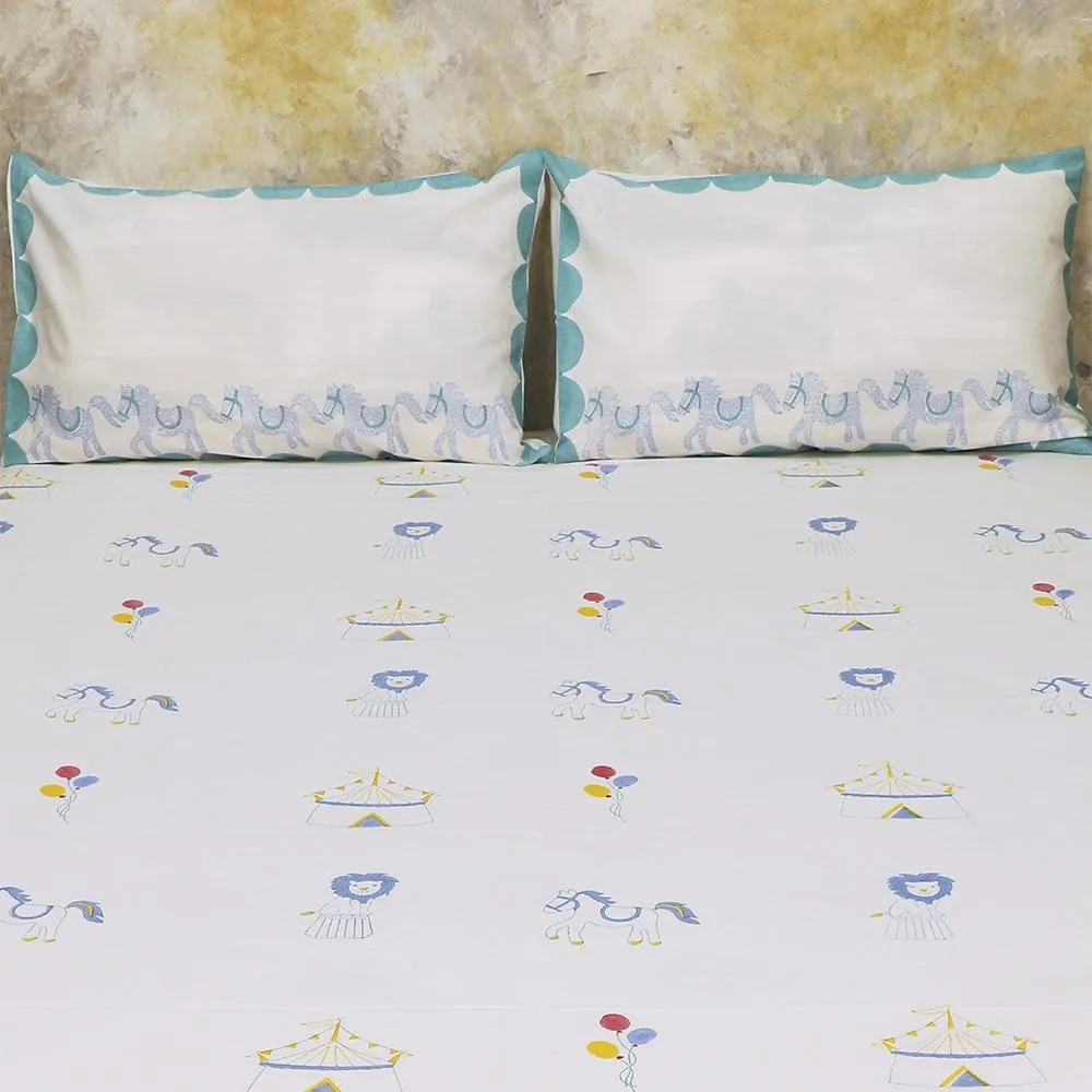 Bed Set - I Am Going To The Circus - Teal