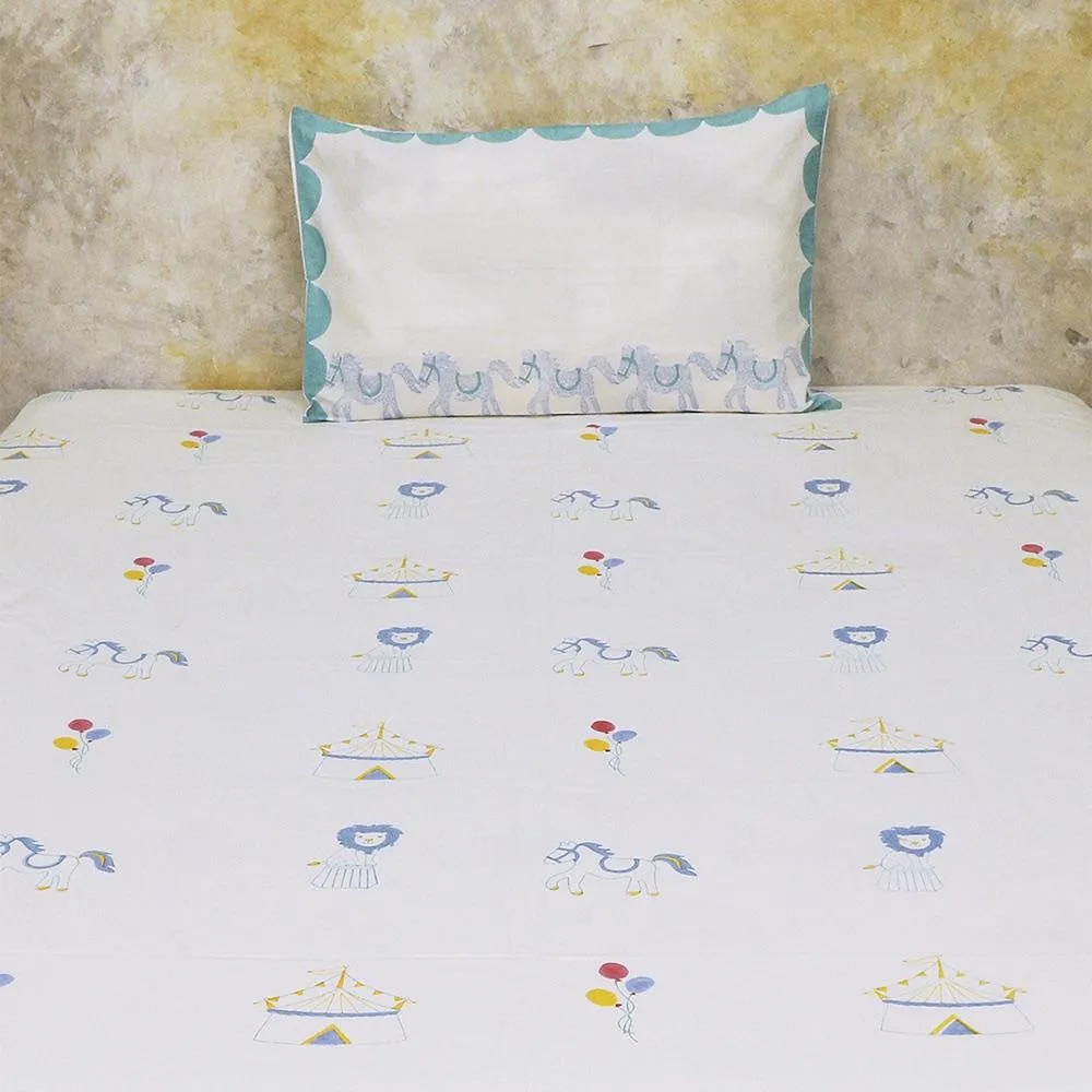 Bed Set - I Am Going To The Circus - Teal