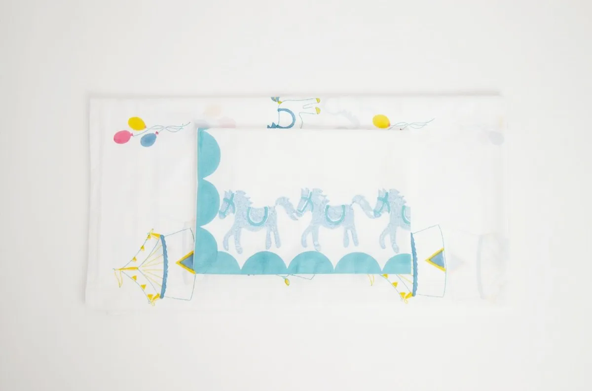 Bed Set - I Am Going To The Circus - Teal