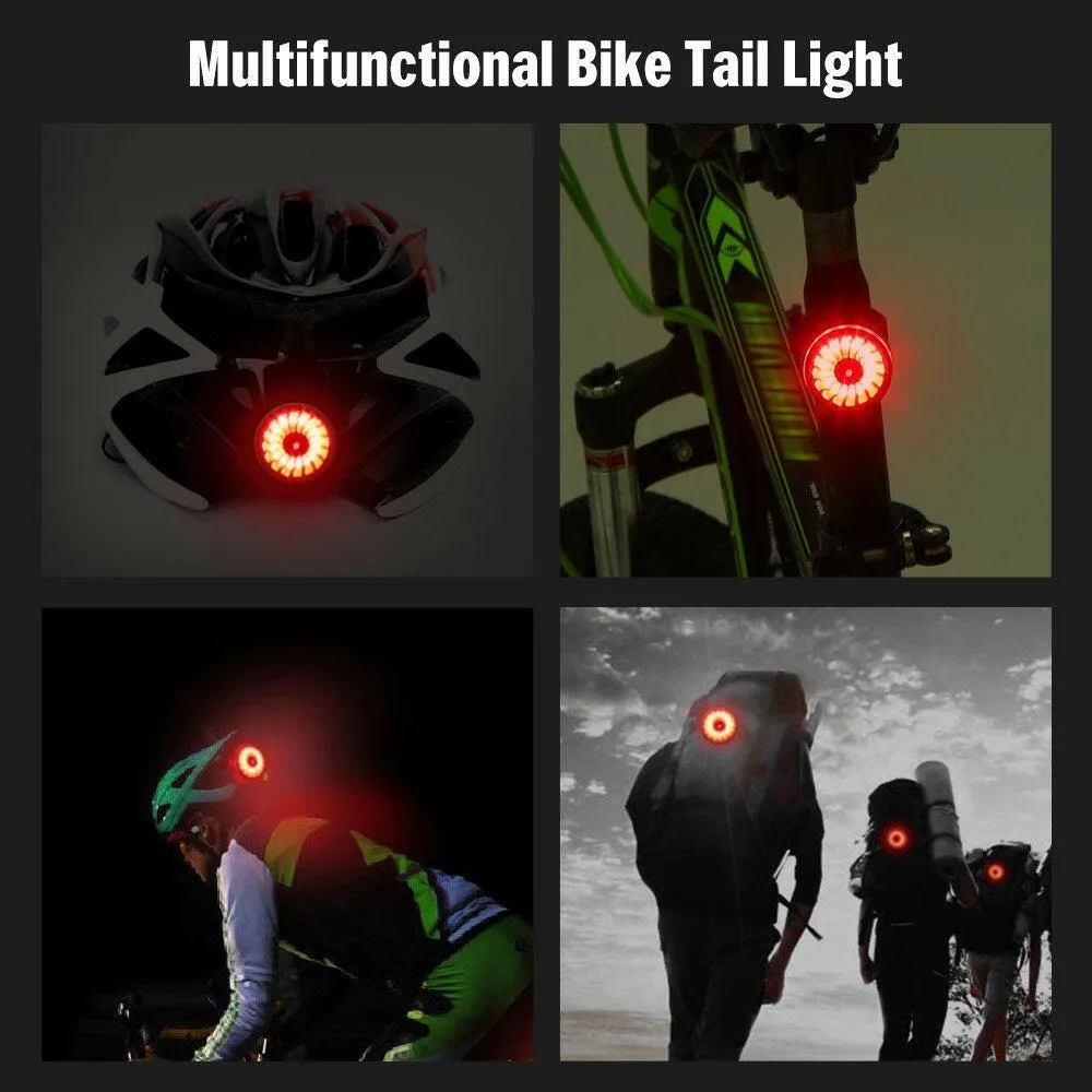 Bike Tail Light USB Rechargeable Rear Bike Light Helmet Backpack Lamp Safety Warning Strobe Light