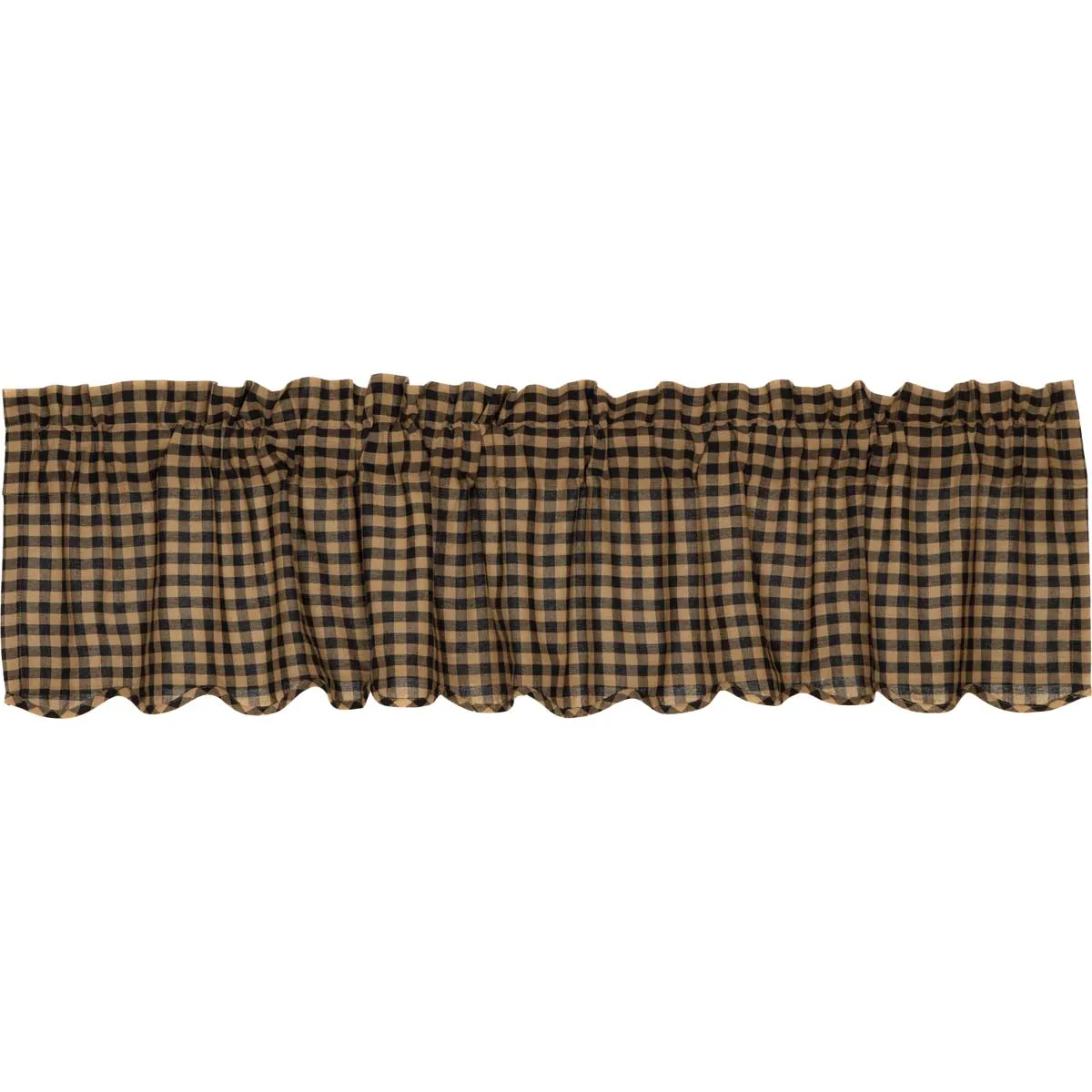 Black Check Scalloped Valance 16x72