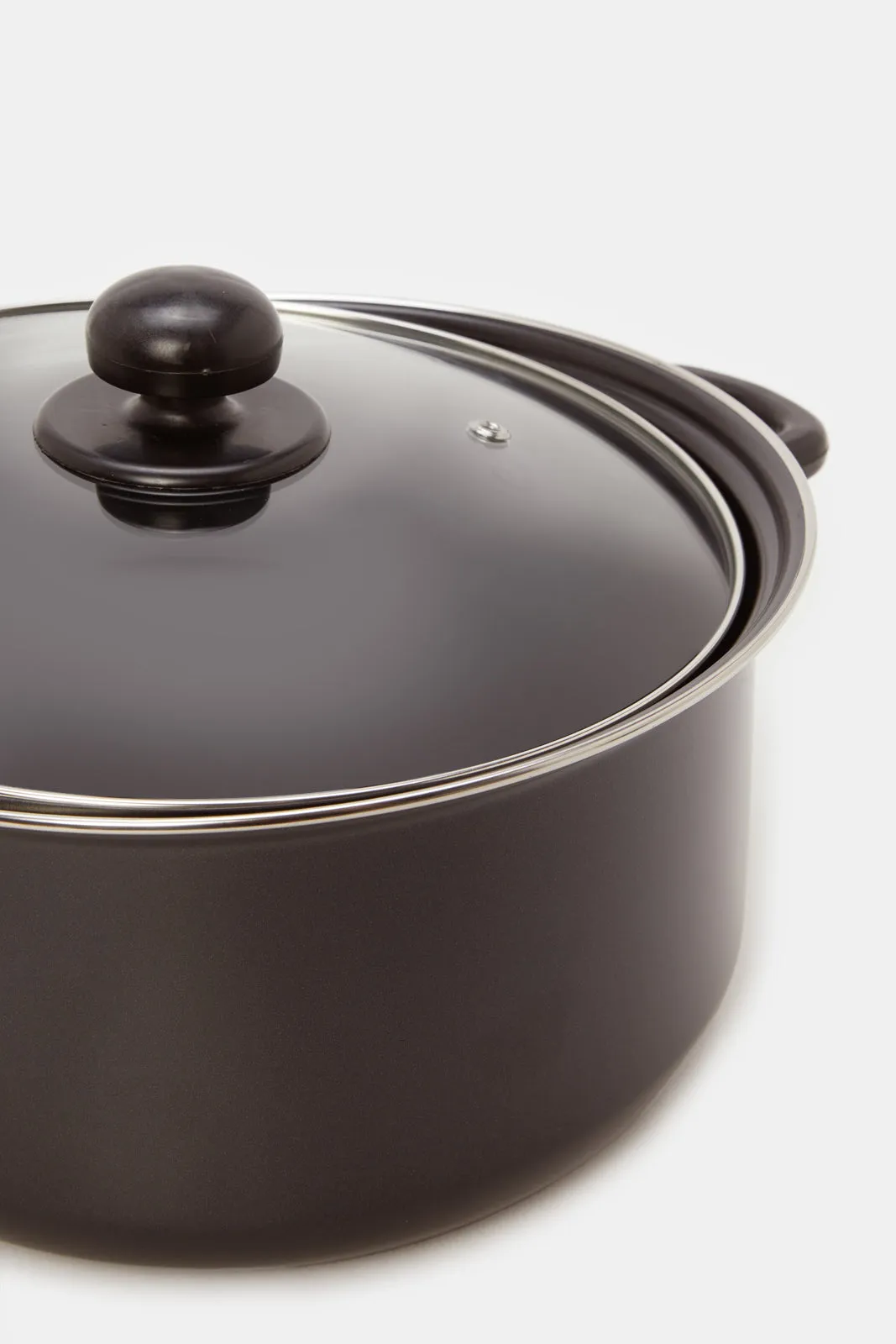 Black Plain Round Cookware Set ( 7 Piece)