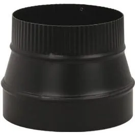 Black Stove Pipe Flue Reducer, Small Crimp End, 24-Ga., 5 x 4-In.