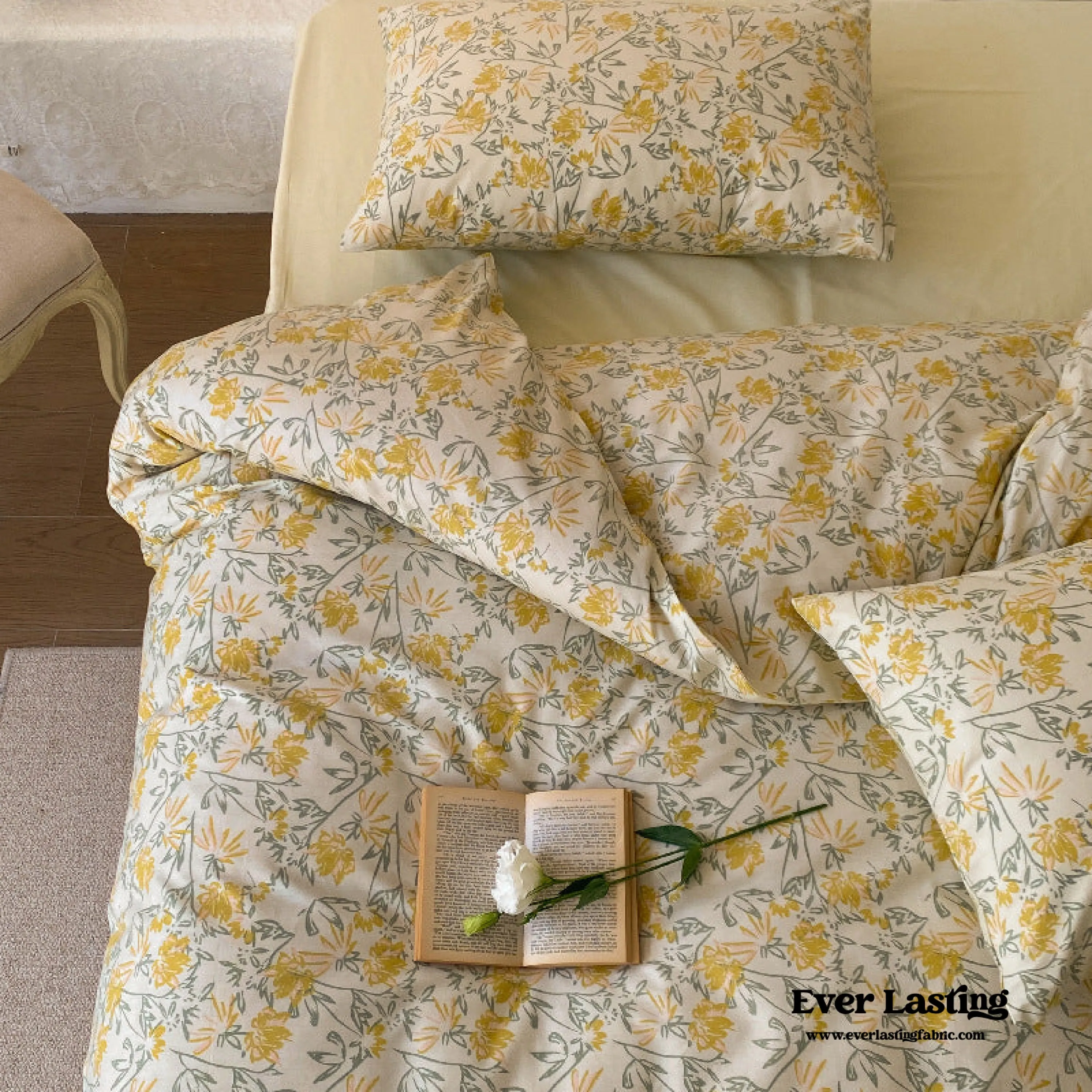 Blossom Floral Bedding Set / Orange