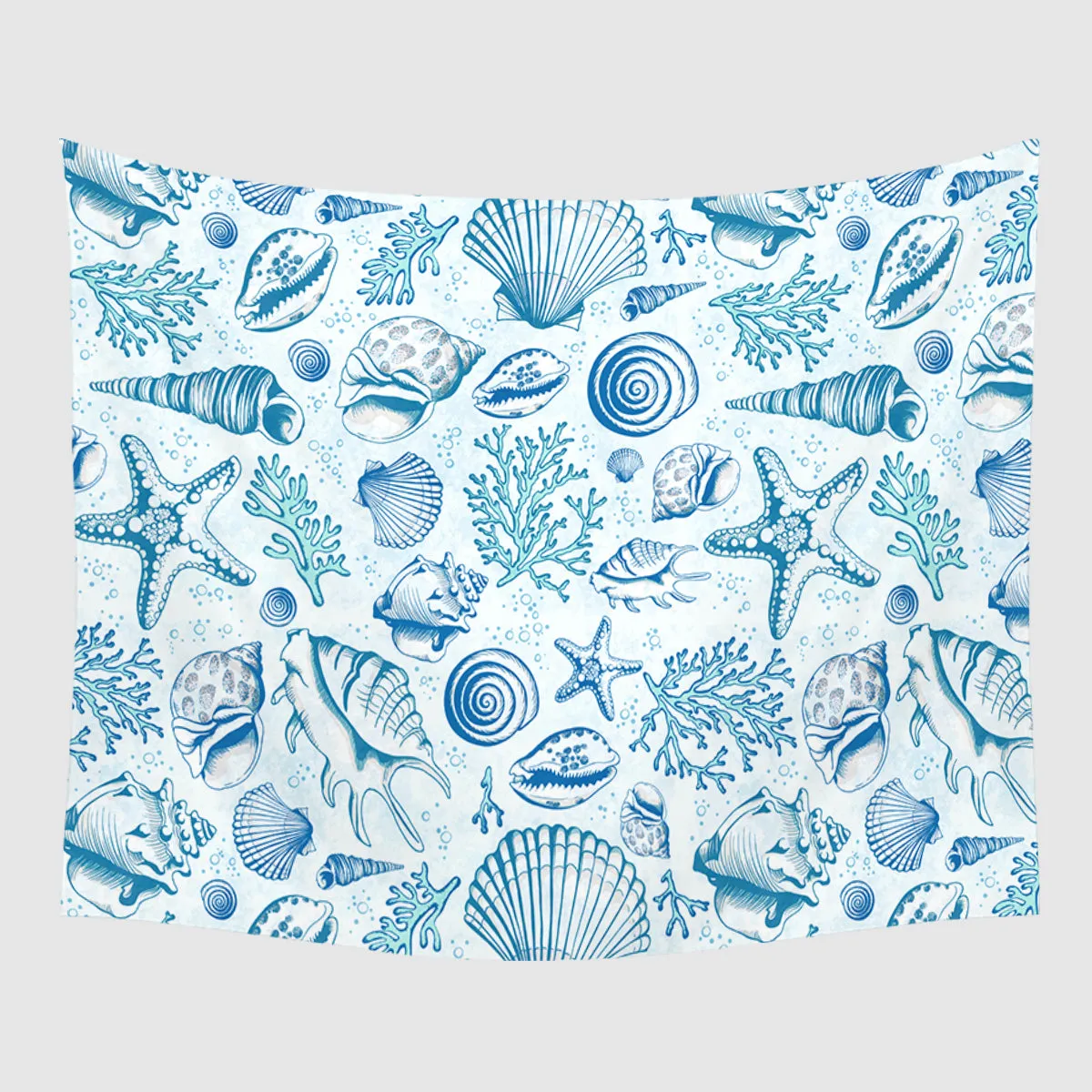 Blue Seashells Tapestry