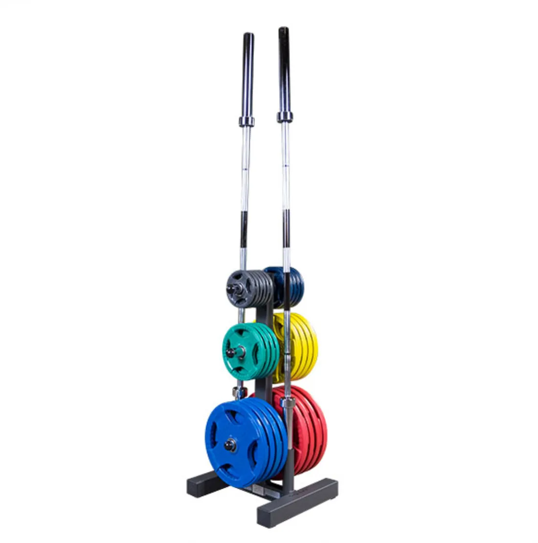 Body Solid Olympic Plate Tree with 2 Bar Holder