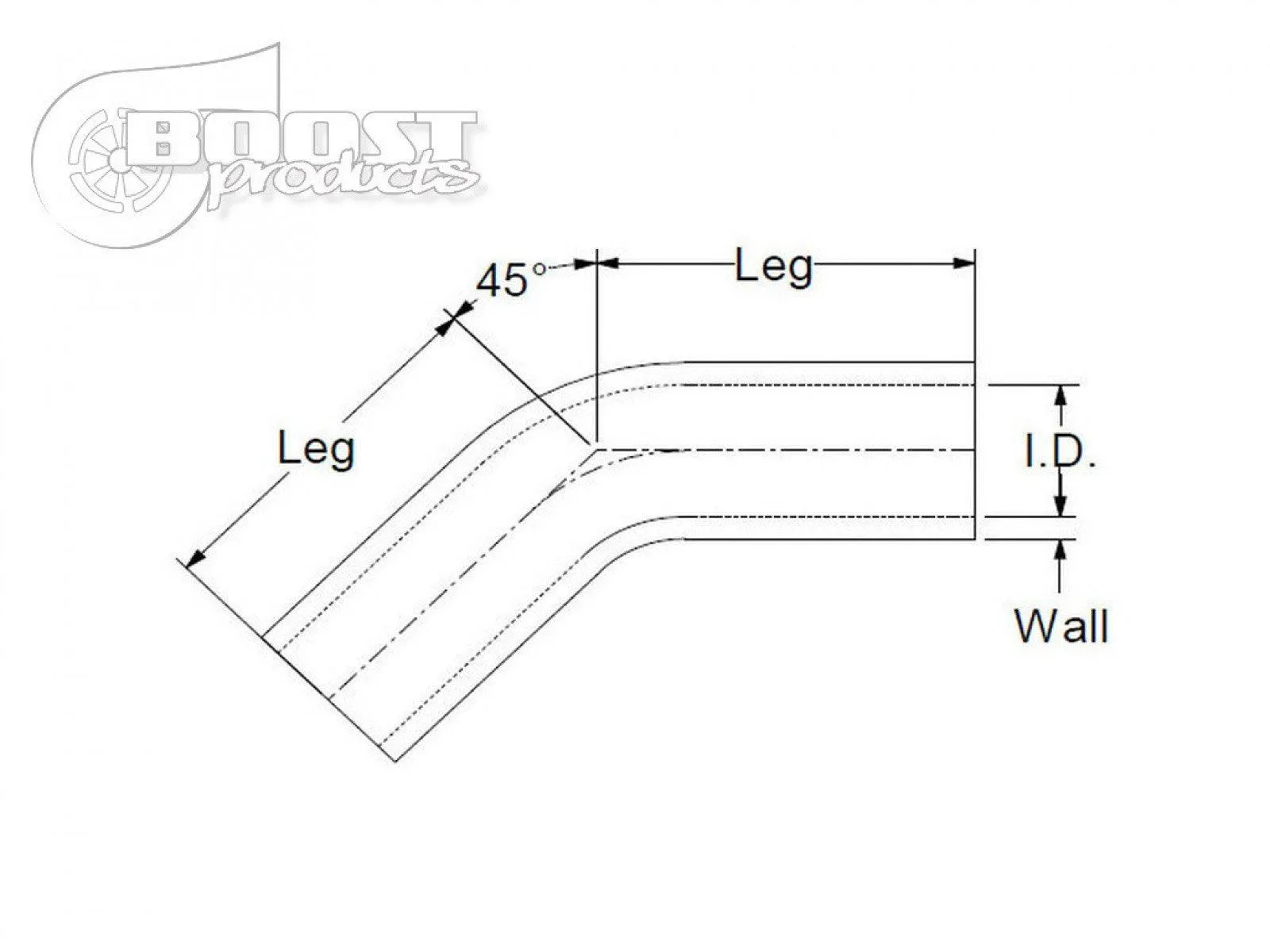 BOOST Products Silicone Elbow 45 Degrees, 32mm (1-1/4") ID, Blue