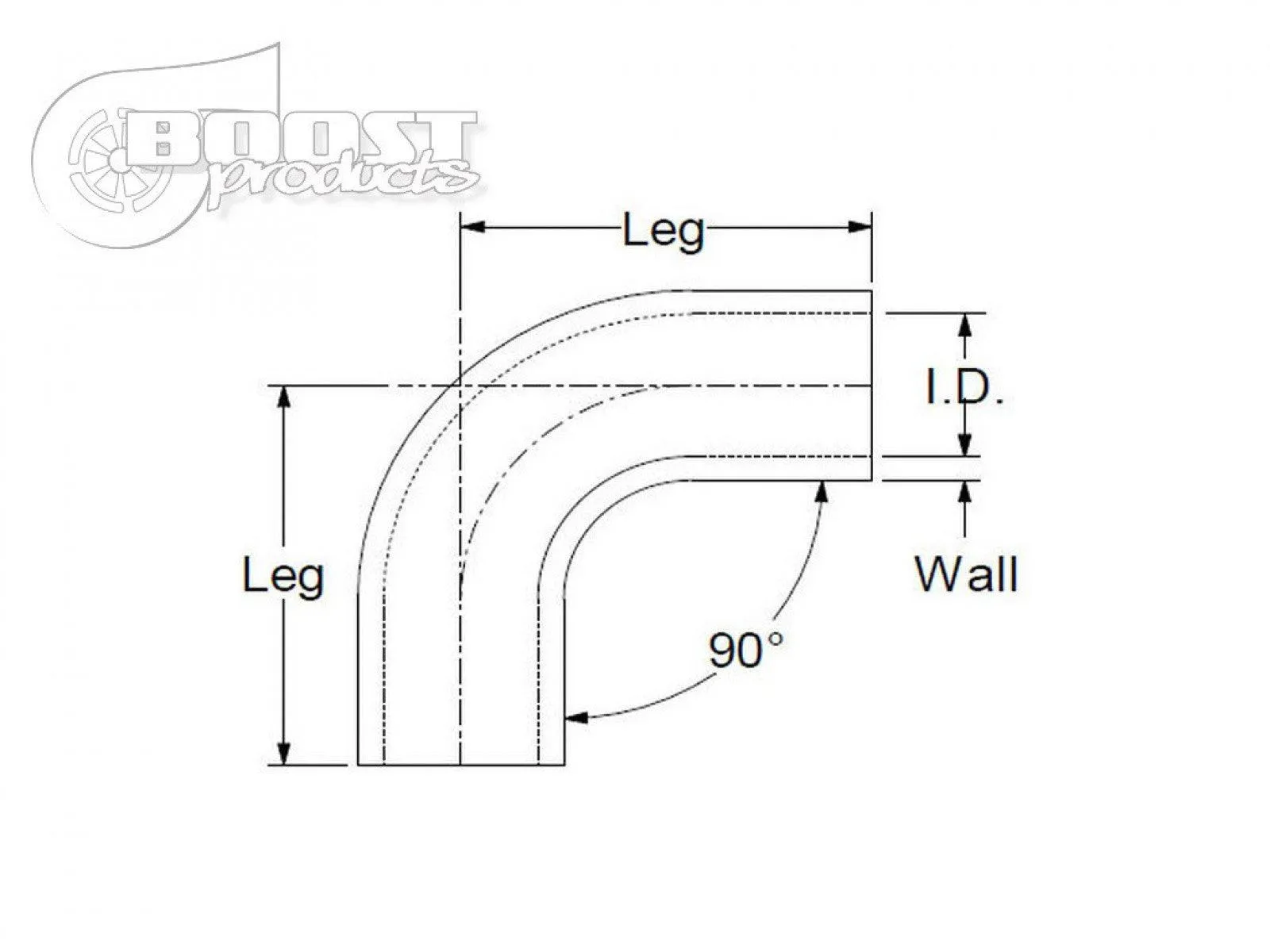 BOOST Products Silicone Elbow 90 Degrees, 48mm (1-7/8") ID, Blue