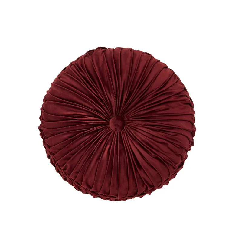 Bordeaux Tufted Round Decorative Throw Pillow