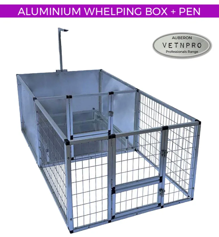 Breeders Aluminium Dog Whelping Box with Bitch Privacy/Puppy Play Pen