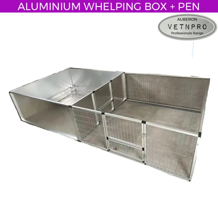 Breeders Aluminium Dog Whelping Box with Bitch Privacy/Puppy Play Pen