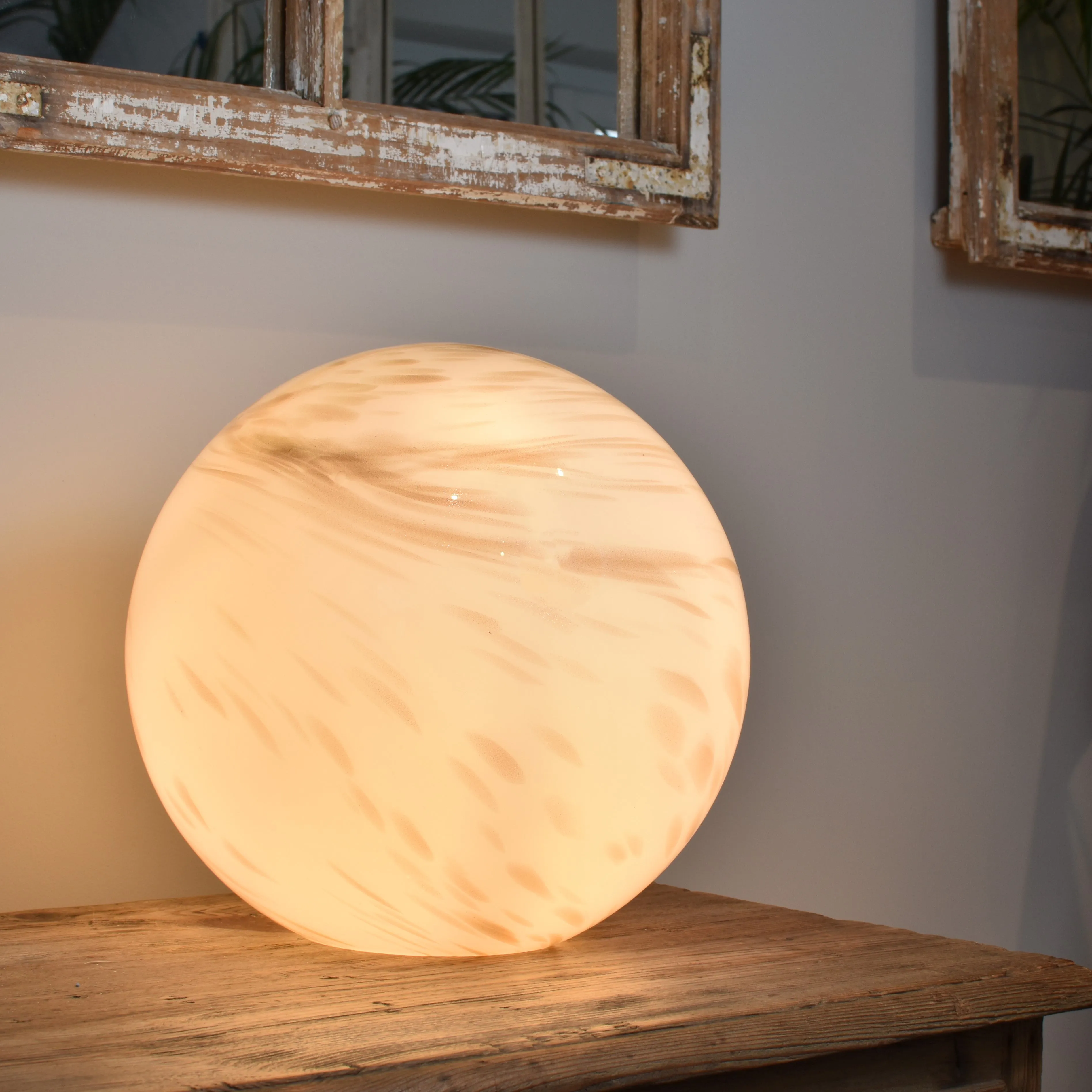 Bronze Dust Handblown Glass Lamp - Sphere Large