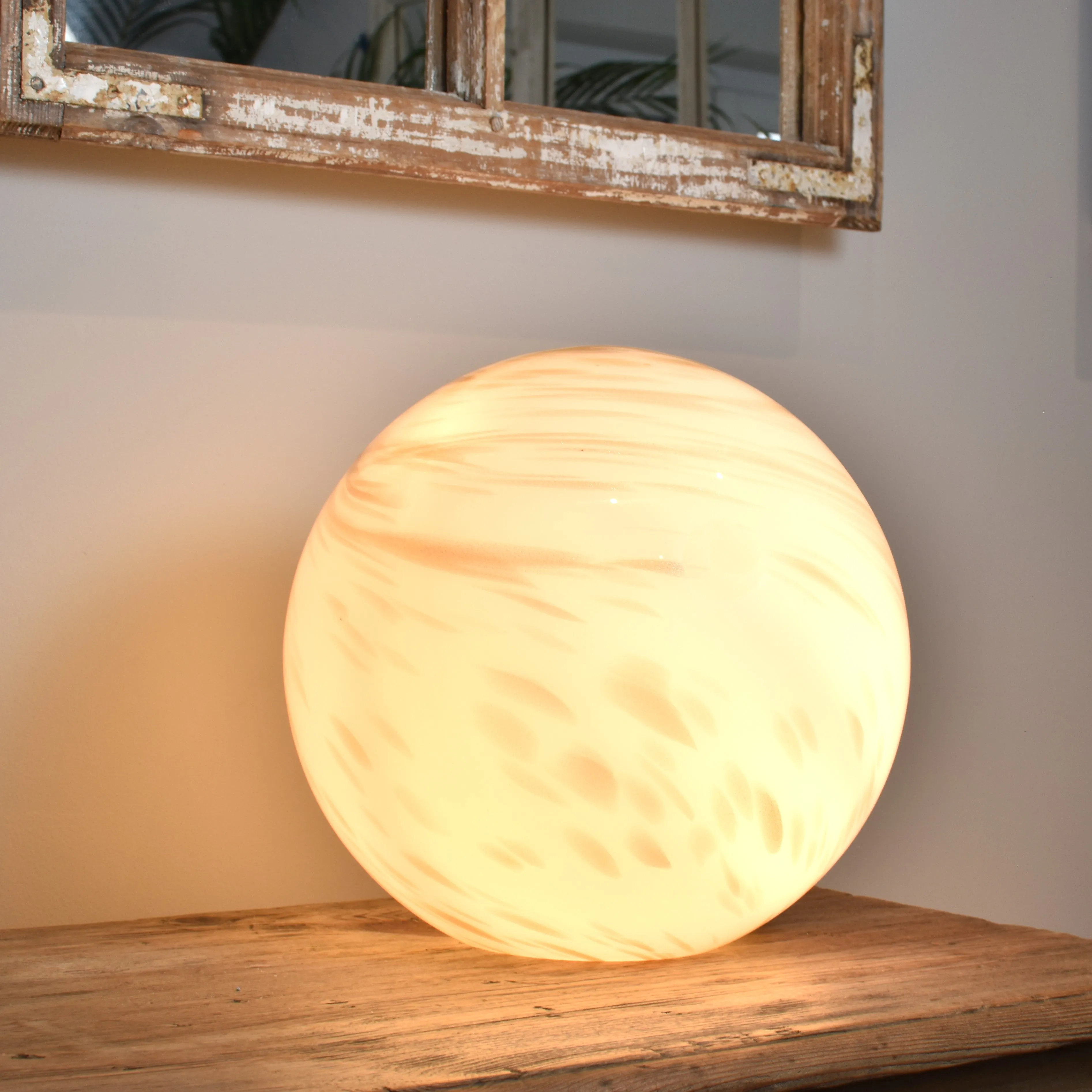 Bronze Dust Handblown Glass Lamp - Sphere Large