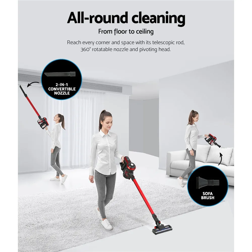 Brushless Cordless Vacuum Cleaner 250W, HEPA, 3 Heads - Devanti