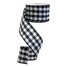 Buffalo Check Black White Ribbon - 4" x 50 Yards